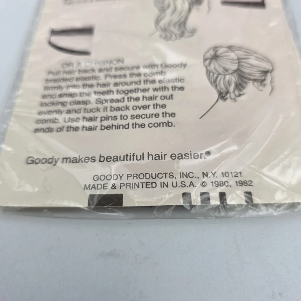 Vintage‎ Goody Adjustable Nylon Flexible Comb #1059 Headband Plastic USA 1982
